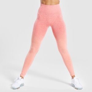 Gymshark Ombre Seamless Leggings Peach Coral M